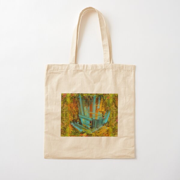 Blå trädkoja i höstmörker Cotton Tote Bag