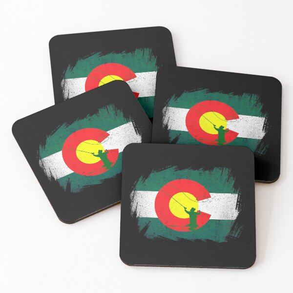 Item preview, retro vintage fly fishing colorado flag designed and sold by Space Art.