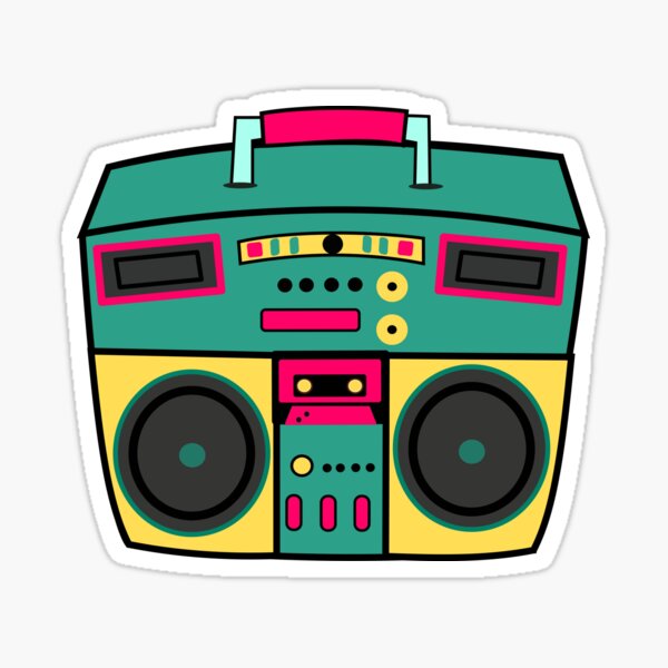 Colorful Boombox Stickers Redbubble - boombox colorful pack roblox