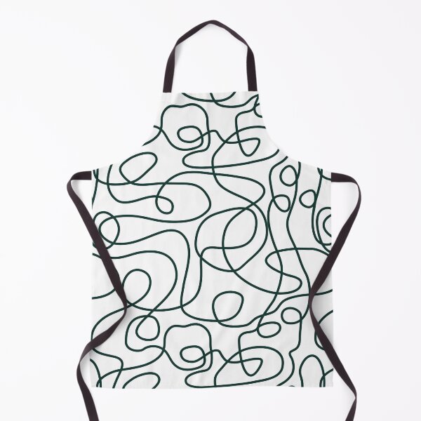 Item preview, Doodle Line Art Pattern | Dark Emerald Green on White designed and sold by itsjensworld.