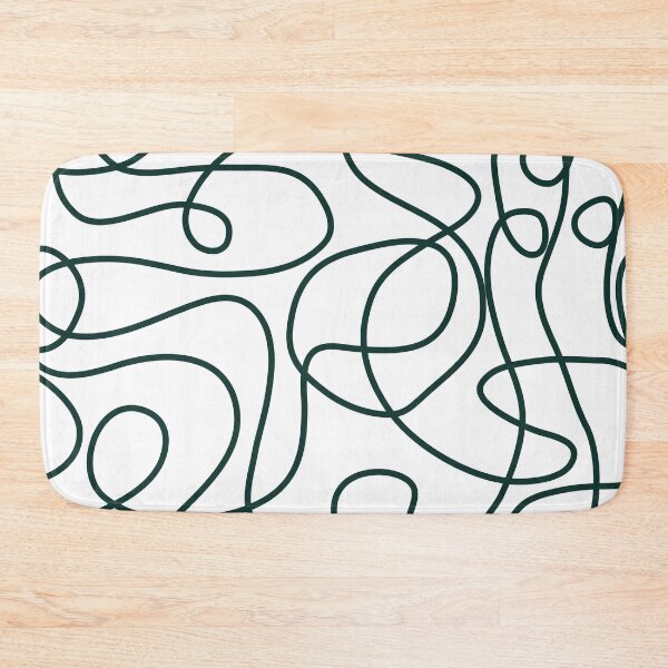 Item preview, Doodle Line Art Pattern | Dark Emerald Green on White designed and sold by itsjensworld.