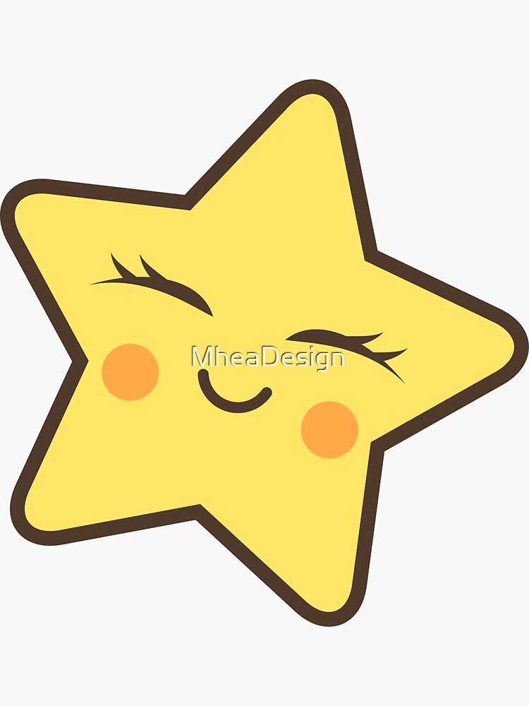 Cute kawaii star Sticker for Sale by MheaDesign