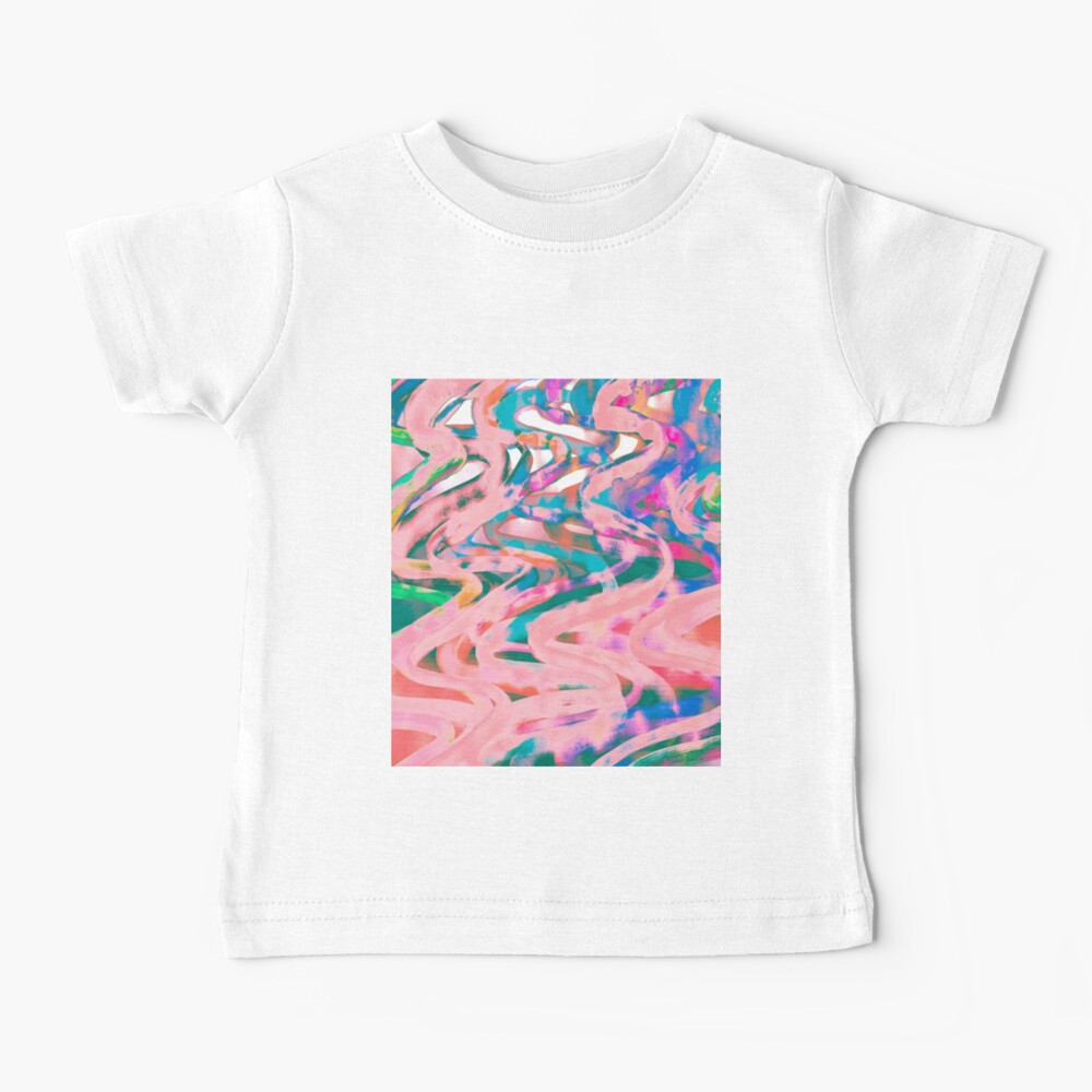 Abstract Pop Art Decor - Poptastic - Pink Neon and Teal Swirls Baby T-Shirt