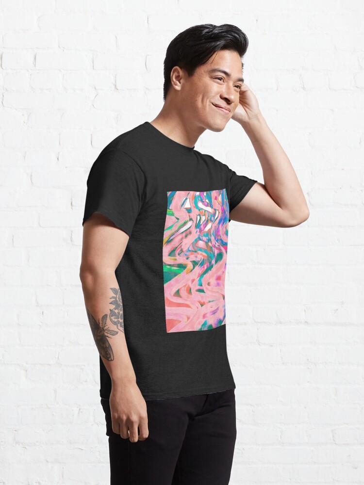 Alternate view of Abstract Pop Art Decor - Poptastic - Pink Neon and Teal Swirls Classic T-Shirt