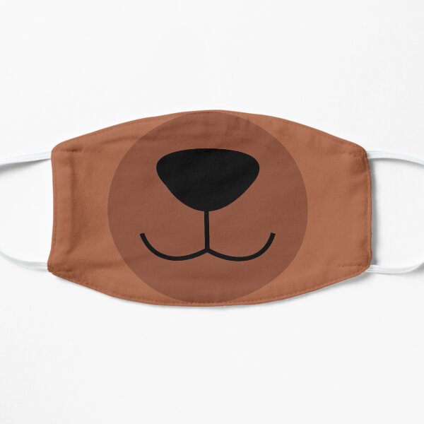 bear baby cute bears funny animal nature cool forest holding chamomile flower ring Flat Mask