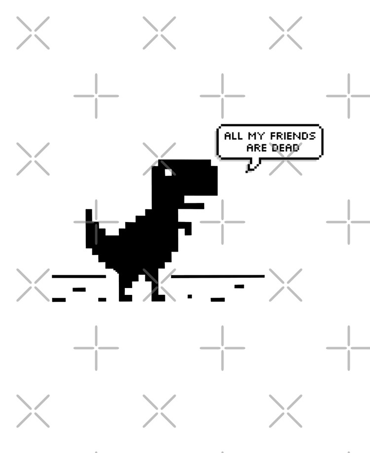 No Internet Dinosaur Game Over Meme | iPad Case & Skin