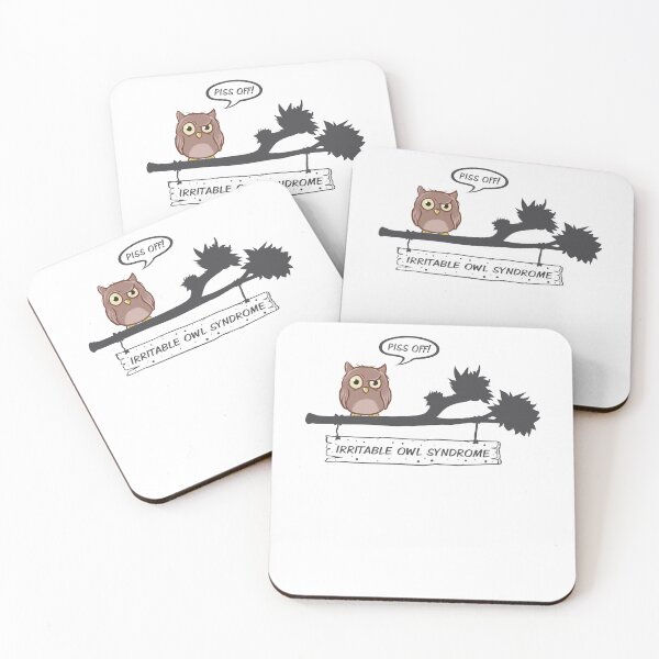 Copy of Owl & Coffee Themed Design - I think the Coffee is Kicking In Coasters (Set of 4)