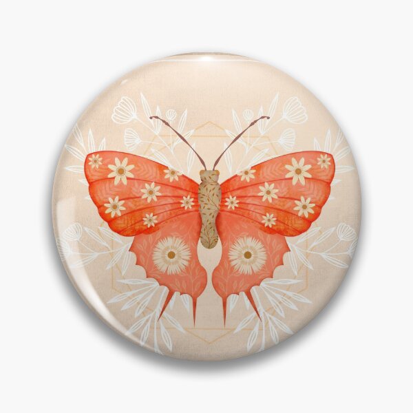 Item preview, Folk art pink butterfly designed and sold by Prita-D.