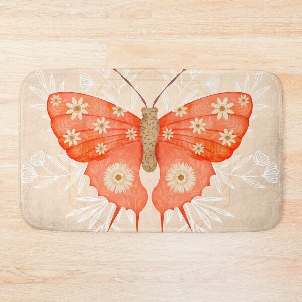 Item preview, Folk art pink butterfly designed and sold by Prita-D.