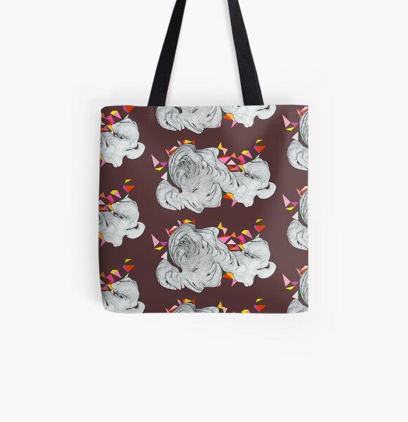 Clouds - Maroon All Over Print Tote Bag