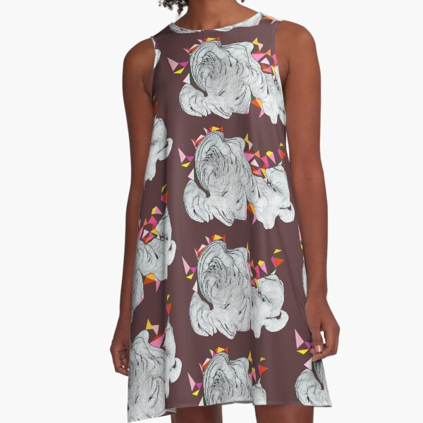 Clouds - Maroon A-Line Dress