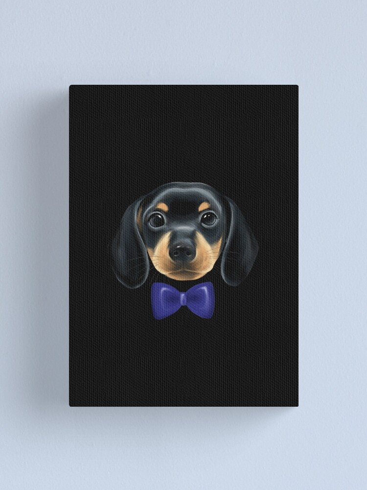 Dachshund Dog in Bow Tie black violet