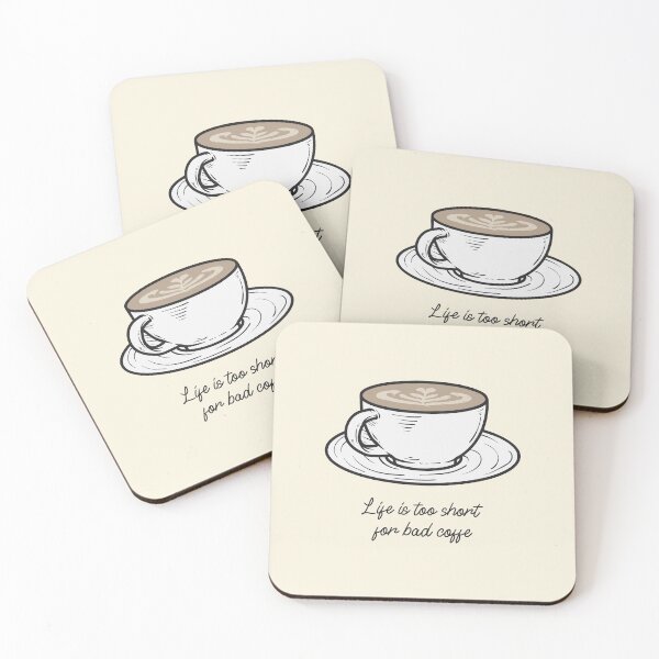 Item preview, Life is too short for bad coffee - T-Shirts, Gadgets & Face Masks designed and sold by PopModelStore.