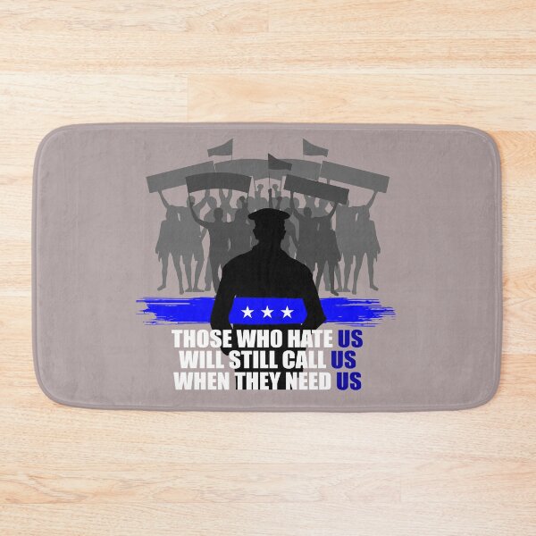 Item preview, Back Police Blue Band Line Officer Cop Sheriff Clashes Portestants USA US Gift designed and sold by TheAplus.