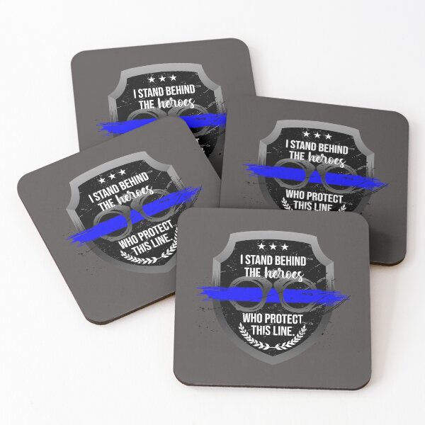 Item preview, Back Police Blue Band Line Officer Cop Badge Handcuffs Protect Hero USA US Gift designed and sold by TheAplus.