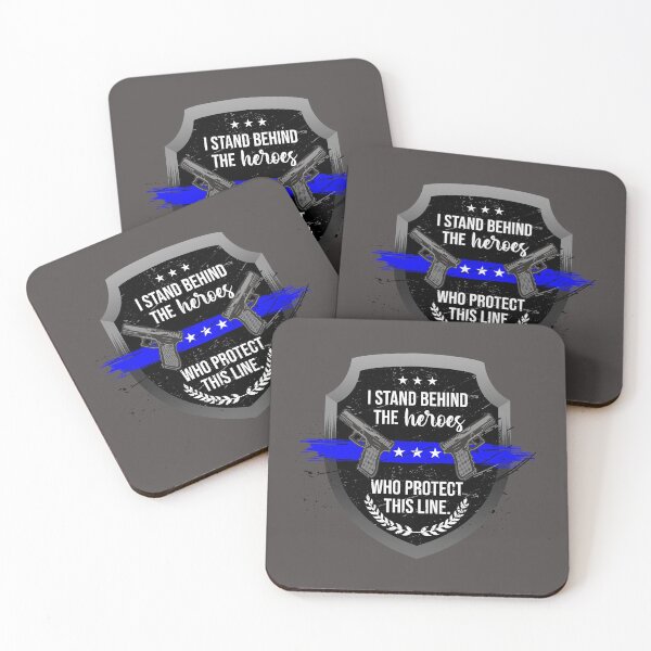 Item preview, Back Police Blue Band Line Officer Cop Badge Guns Protect Hero USA US Gift designed and sold by TheAplus.