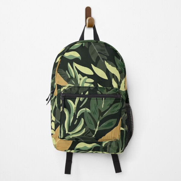 Fashionable Tropical Pattern With Beautiful Yellow Green Leaves Plants Backpack