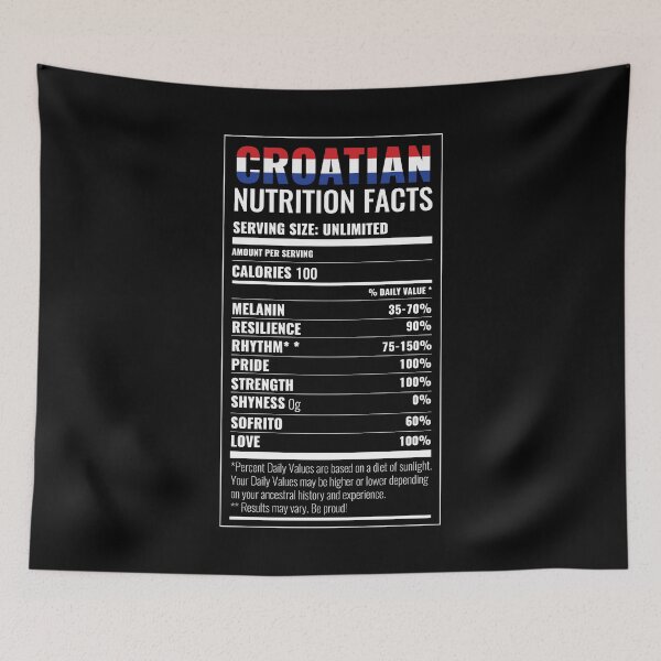 Item preview, Nutrition facts Croatia gift idea Croatian designed and sold by Nessshirts.