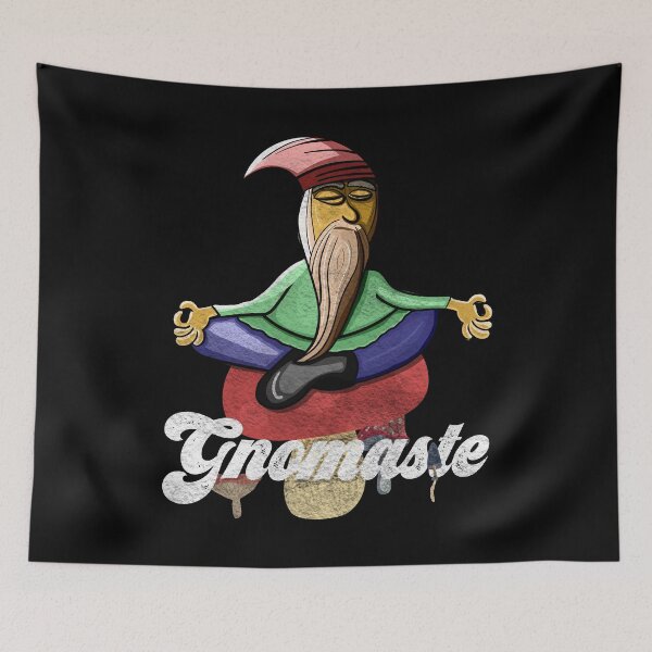 Item preview, Yoga Meditating Lawn Gnome Namaste Funny Pun Gnomaste print designed and sold by NoveltyMerch.