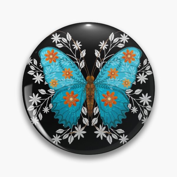 Item preview, Folk art blue butterfly  designed and sold by Prita-D.