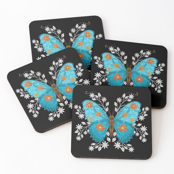 Item preview, Folk art blue butterfly  designed and sold by Prita-D.