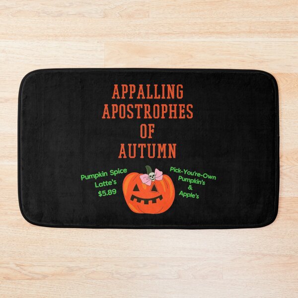 Item preview, Appalling apostrophes of autumn pumpkin cute pink bow black designed and sold by GrammarDance.