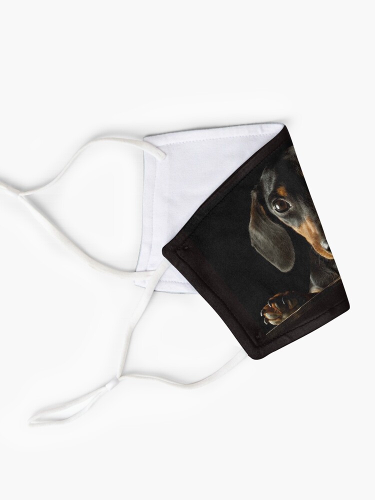 Alternate view of Dachshund Dog photo portrait Mask