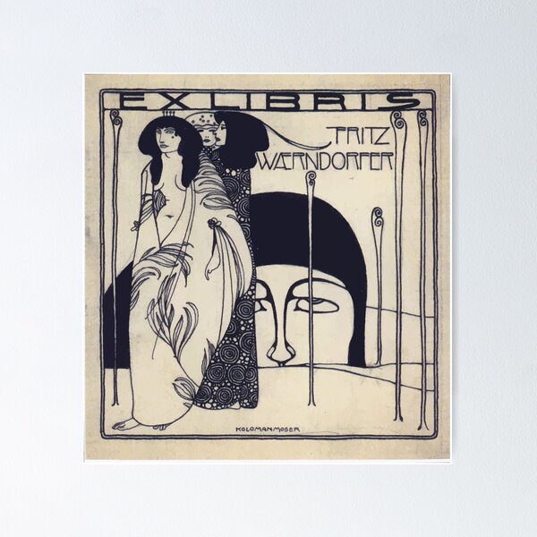 Item preview, Koloman Moser Exlibris Fritz Waerndorfer ca1903 designed and sold by wetdryvac.