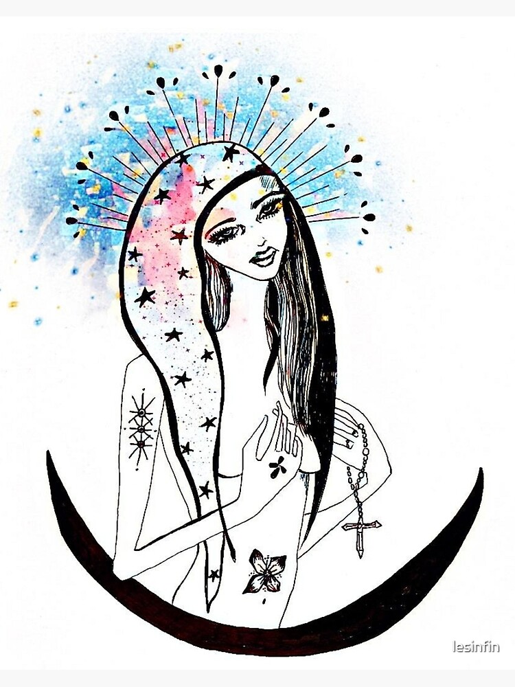 Thumbnail 2 of 2, Art Board Print, La Virgen de Guadalupe designed and sold by lesinfin.