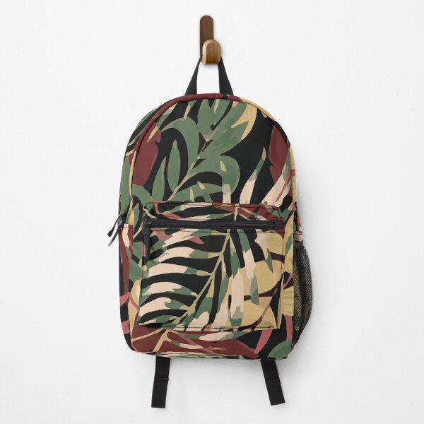 Fashionable Tropical Pattern With Bright Green Yellow Plants Leaves Backpack