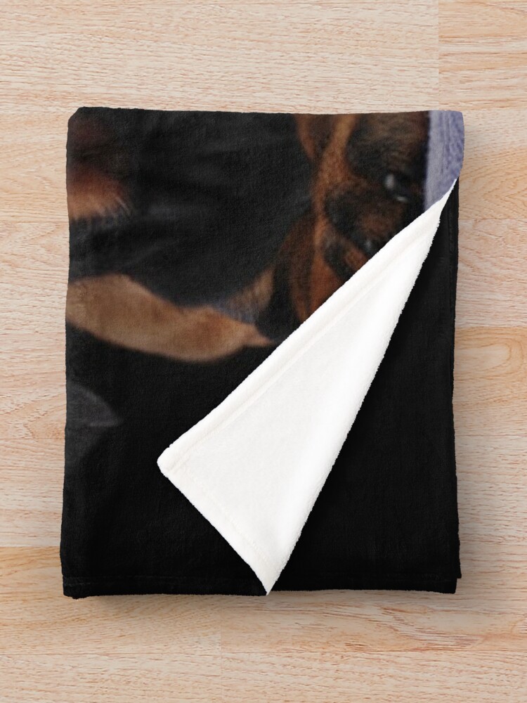 Alternate view of Dachshund Dog portrait photo pupies Throw Blanket
