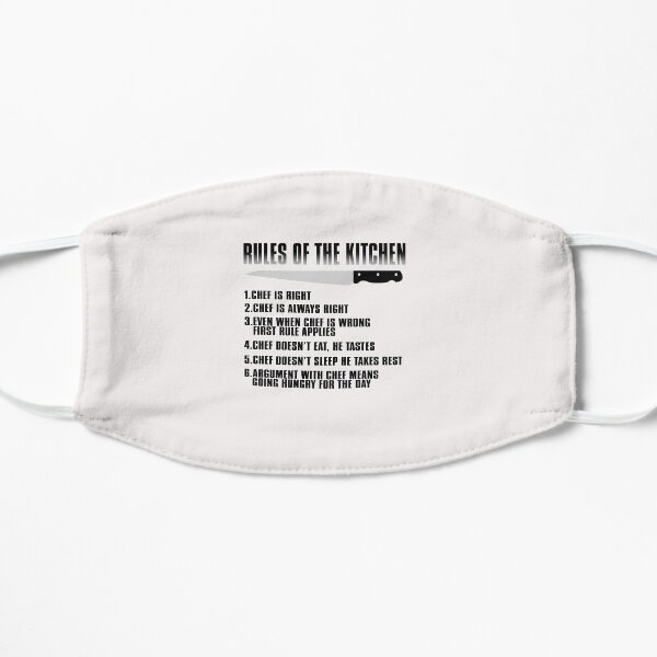 Funny culinary chef gift for men and women cooks Flat Mask