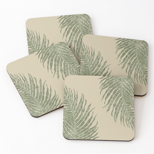Item preview, Sage Olive Green Beige White fern leaves designed and sold by Delinda Graphic Studio.