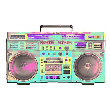 Artwork thumbnail, Aqua Holo Boombox by dinaaaaaah