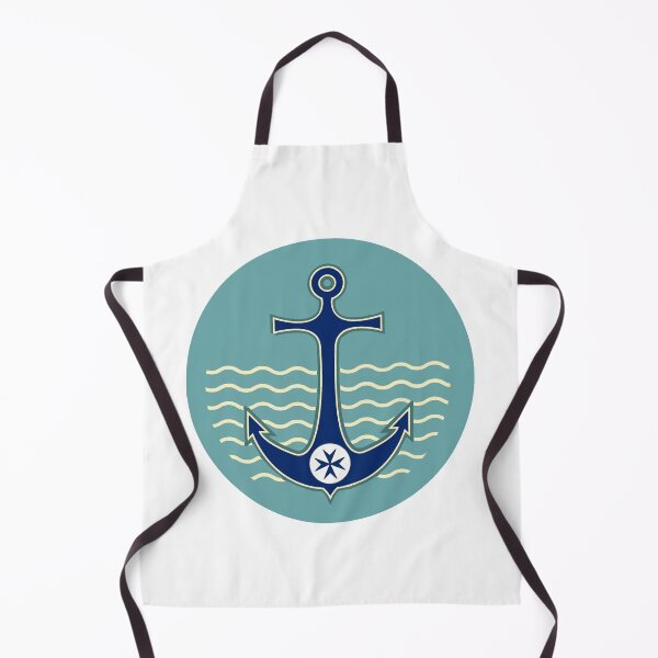 Item preview, ANCHOR BLUE CORSAIR STYLE ,SEA WAVES IN NAVY BLUE Nautical Collection designed and sold by BulganLumini.