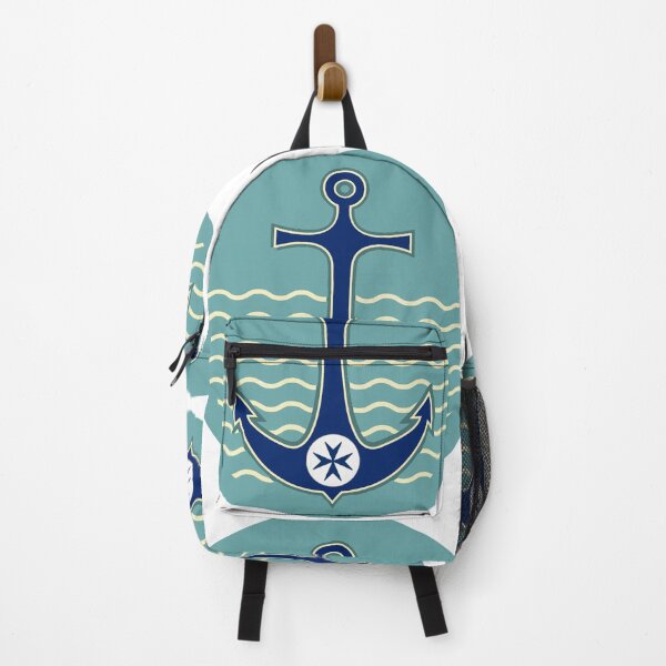 Item preview, ANCHOR BLUE CORSAIR STYLE ,SEA WAVES IN NAVY BLUE Nautical Collection designed and sold by BulganLumini.