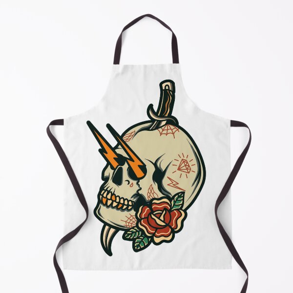Item preview, Skull Lightning Tattoo Design designed and sold by TrampStampInc.