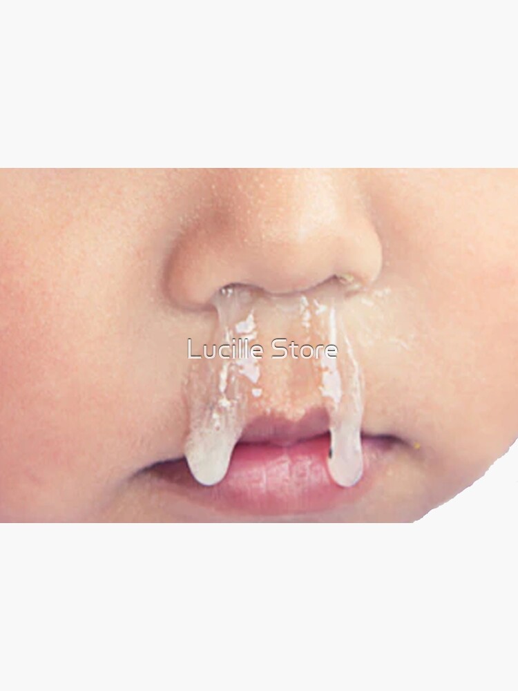 "Funny Face Gross Snot Nose Kid Mask For Gift " Sticker for Sale by