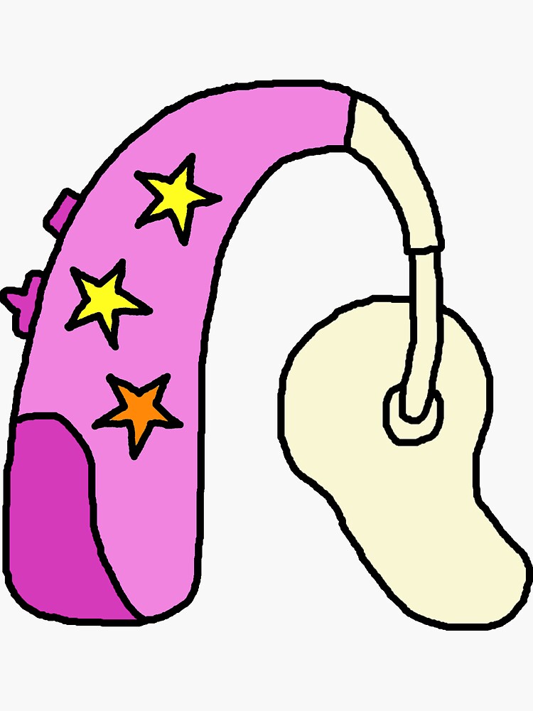 "Hearing Aid Pink" Sticker for Sale by RafikCreations Redbubble