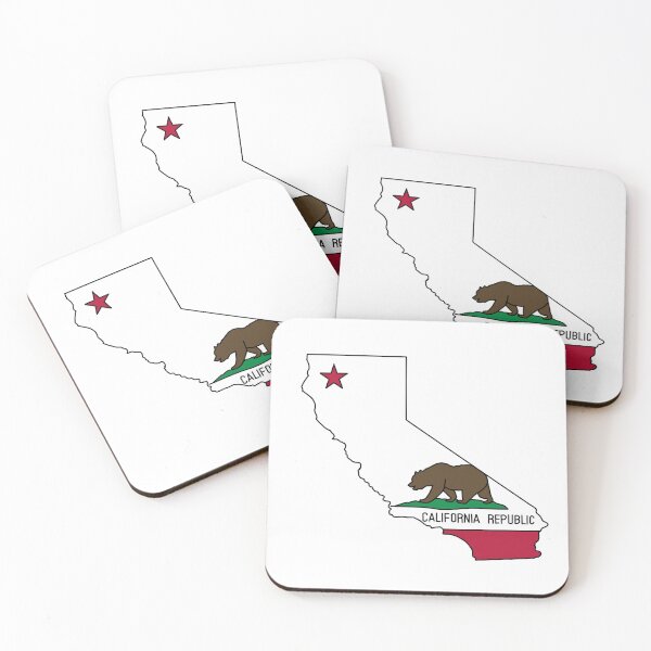 Item preview, California state outline with flag designed and sold by okunicka.