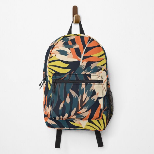 Original Tropical Pattern With Bright Orange Flowers Backpack