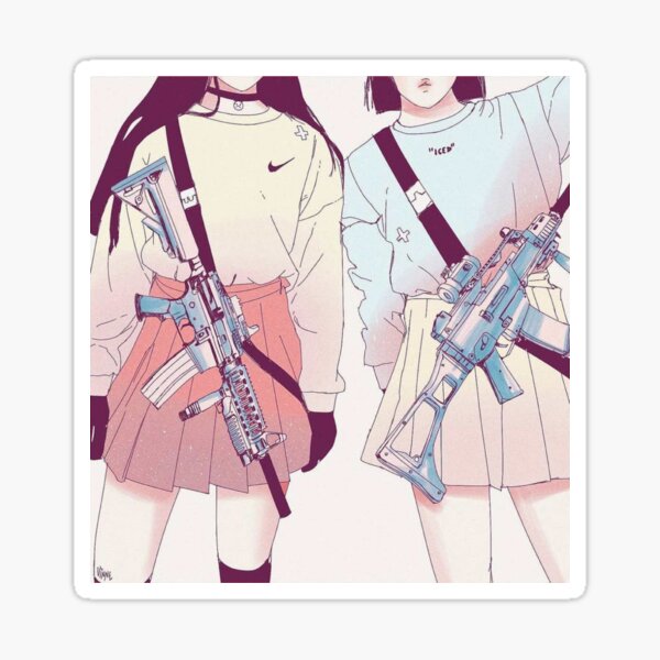 Anime Gun Stickers For Sale Redbubble