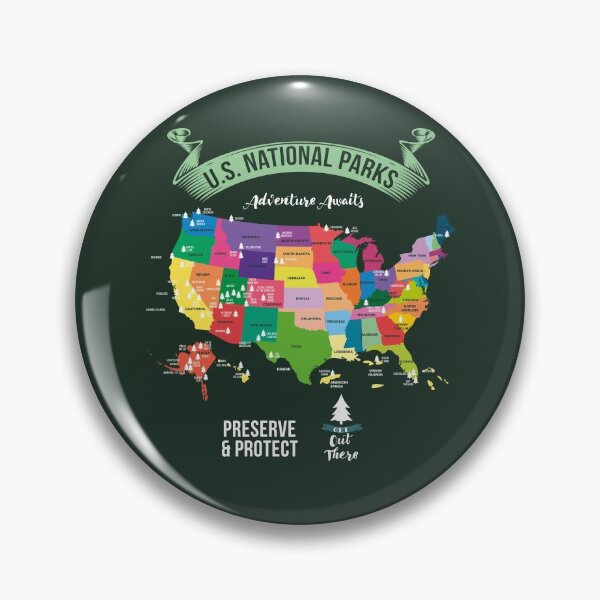 Item preview, Hiking US National Parks Map Advenuture Await Preserve & Protect Get Out ThereGift designed and sold by Sandra78.