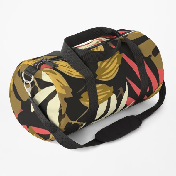 Original Tropical Pattern With Bright Reds Yellows Duffle Bag