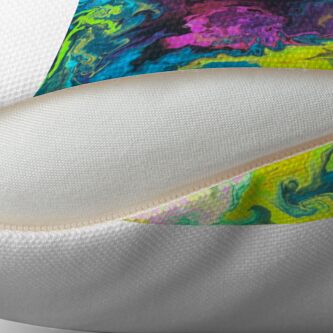 Alternate view of Multicolored unique everlasting pattern, decorative, aesthetic design, acrylics Throw Pillow
