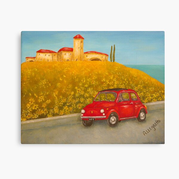 Vintage Red Fiat 500 Canvas Print