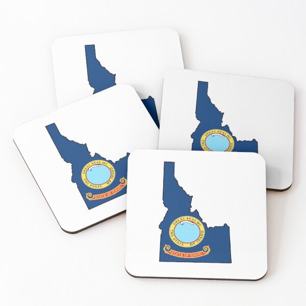 Item preview, Idaho state outline with flag designed and sold by okunicka.
