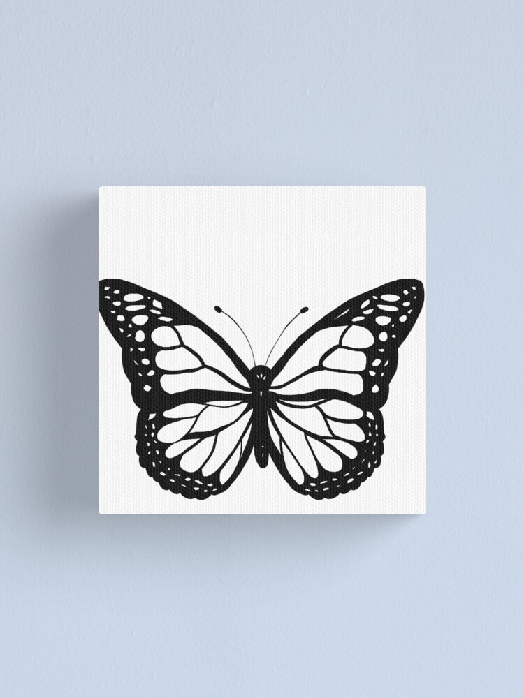 black butterfly outline canvas print for sale by kjrock redbubble