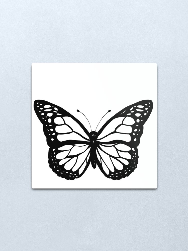 black butterfly outline metal print by kjrock redbubble