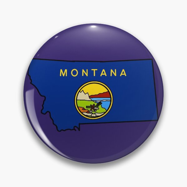Item preview, Montana state outline with flag designed and sold by okunicka.